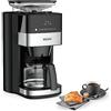 Krups KM8328 - Macchina da caffè con macina | Timer 24 ore | Contenitore per fagioli da 180 g | capacità 1,25 l per fino a 15 tazze di caffè | Funzione Auto-Off | 3 gradi | Nero