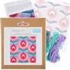 Trimits Kit per punto Bargello - Motivo floreale su tela prestampata (20,3 x 20,3 cm) con filato, ago, schema a colori e istruzioni - Un disegno decorativo per creare un'opera dai colori vivaci.