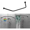Tanxih Asta angolare per tenda da doccia, regolabile, in acciaio inox, a forma di diamante, installazione senza trapano, per bagno, vasca da bagno, negozio di abbigliamento (a forma di diamante nero,