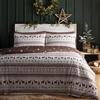Fusion Set copripiumino natalizio Fairisle Natural per letto singolo, con animali giocosi, morbido al tatto, 52% poliestere e 48% cotone, include 1 copripiumino (140 x 200 cm) e 1 federa