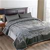 JML Raschel - Coperta in pile per letto king size, 210 x 239 cm, peso 4,1 kg, strato singolo, morbida, calda, spessa, per autunno e inverno, colore: grigio