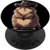 Cowboy Groundhog Western Themed Party Marmot - Cappello da cowboy per amanti delle marmotte PopSockets PopGrip Adesivo