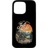 Road Spirit Collective Custodia per iPhone 15 Pro Max Just Ride, design vintage con motocicletta e montagna