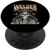 Funny Welding Merch saldatore utilizzando un diploma di scuola superiore - Saldatura Metalworker PopSockets PopGrip Adesivo