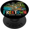 Sierra Leone Souvenir Gift Regalo disegnato a mano del punto di riferimento di viaggio della Sierra Leone di Freetown PopSockets PopGrip Adesivo