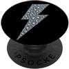 Retro Glam flash bolt designs Silver Lightning Bolt Design - Glam Rock Flash elettrico PopSockets PopGrip Adesivo