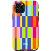 Colorful Retro Striped Checkered Pattern Custodia per iPhone 11 Pro Vivaci motivi geometrici retrò