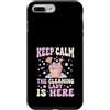 Funny Housekeeping & Cleaning Crew Appar Custodia per iPhone 7 Plus/8 Plus Divertente retrò Keep Calm The Cleaning Lady Is Here
