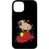 Fire fighter flame fire profession anima Custodia per iPhone 13 Cane carlino con casco vigile del fuoco
