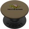 This Is An Outrage Meme Divertente Pollo Equitazione Dinosauro Meme Citazione PopSockets PopGrip Adesivo
