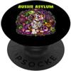 Halloween Glam Retro Vintage Comics Pop Aussie Asylum Pazzo Pastore Australiano Spaventoso Spaventoso Orrore Spettrale PopSockets PopGrip Adesivo