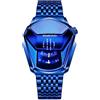 JewelryWe Orologio digitale da uomo da donna con LED binario impermeabile 30 m, cinturino in lega, sportivo, militare, orologio da polso per lui e per lei