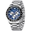 MEGALITH Orologio Uomo Cronografo Grand: Quadrante 43mm Lettura Nitida | Orologio Bracciale Impermeabile in Acciaio Inossidabile con Data Luminosa - Regalo per Lavoro e Quotidiano