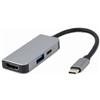 Gembird Hub usb Gembird A-CM-COMBO3-02 USB di tipo-c 3 in 1 HUB USB + HDMI + PD Grigio [NUGEMUS3P000001]