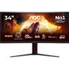 AOC G4 CU34G4ZCA Monitor PC 86,4 cm (34) 3440 x 1440 Pixel Wide Quad HD Nero, Rosso GARANZIA ITALIA