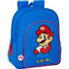 safta SUPER MARIO PLAY - Zaino scuola per bambini, adattabile a carrozzina, ideale per bambini in età scolare, comodo e versatile, qualità e resistenza, 32 x 12 x 38 cm, colore: blu/rosso, blu/rosso,