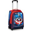 PRESTIGE & DELUXE Trolley Zaino Seven supereroi per la scuola elementare Bambini + set penne scrittura
