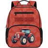 HUGS IDEA Zaino per bambini personalizzabile per bambini 2-4 Bookbag personalizzato per asilo nido scuola materna 13.5 pollici, Trattore Rosso