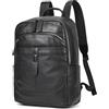 LUUFAN Zaino in vera pelle per uomo, borsa a tracolla casual con tasche multiple da 15,6 pollici, borsa per computer portatile per viaggi, lavoro, escursionismo, 8015-nero, Free size, Casual