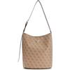 GUESS borsa a tracolla borsa per utensili Meridian II Bucket Bag Latte Logo marrone chiaro