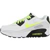 Nike CD6864 Nike Air Max 90 LTR (GS) Uomo, White/Volt-Black-Pure Platinum EU 38