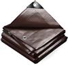 VOUNOT® Telo Impermeabile Esterno 3x4m, Telone Occhiellato Impermeabile Rinforzato PE 240 g/m², Telo Protettivo Multiuso per Barche, Legno, Piscina, Mobili da giardino, Auto, Marrone