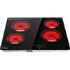 Topwish piano cottura in vetroceramica a 4 zone, piano cottura a 4 fornelli