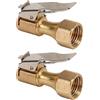 EVTSCAN Mandrino pneumatico con clip, 2 pezzi Mandrino pneumatico con filettatura interna in ottone Connettore per ugello pompa per pneumatici universale per gonfiatori