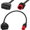 HAAMNING7 Cavo adattatore diagnostico OBD2 6 pin Cavo adattatore diagnostico OBD2 16 pin, adattatore connettore cavo OBD, per Honda diagnostica moto 6 pin, per Kawasaki, per Suzuki