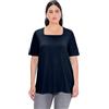 Ulla Popken Outerspace - Maglietta a Maniche Corte da Donna, con Scollo a V, 50/52