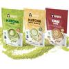 YUMISTA - Kit Assaggio Matcha & Chai Latte Bio - 3 Gusti | Matcha classico, matcha vaniglia e chai alle spezie - Polvere d'avena senza glutine, vegana, da preparare con acqua