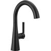 Delta Faucet Rubinetto a barra nero, rubinetto per lavello a barra monoforo nero, rubinetti per barra bagnata, rubinetto per lavello da cucina, rubinetto per lavello da bar, nero opaco 14882LF-BL