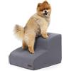 LE SURE Lesure - Scaletta per cani e gatti, 2 gradini in spugna 33D ad alta densità, lavabile, antiscivolo, con rivestimento rimovibile, per letto, divano, davanzale, grigio