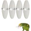 DLPRK 4 Pezzi Ossi di Seppia 11 cm con 4 Supporti in Metallo in Scatola Regalo Fonte Naturale di Calcio per Tartarughe, Uccelli e Pappagalli