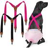 Pet Soft Bretelle per Pannoloni per Cani, Confezione da 2, Ideali per Fasce Addominali e Abbigliamento per Animali Domestici (Nero-Rosa, Taglia L)