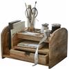 Loberon Elwood Portaoggetti - Finitura Anticata - in Legno Massiccio di Mango, Marrone Antico
