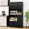 GIANTEX Armadio da cucina con stazione di ricarica, armadietto a buffet alto con scomparto per microonde, multiuso, 100 x 40 cm