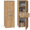 CDF Mobile alto da bagno NEL V DDS | Colore: rovere Artisan | Moderno scaffale da bagno | Armadio portaoggetti | Ripiani spaziosi | Porte | Montaggio facile | Maniglie eleganti