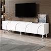 luckdect Mobile TV, supporto TV, 4 ante a spinta, lunghezza 180 cm, mobile TV da soggiorno, armadio basso soggiorno interno per TV fino a 70 pollici
