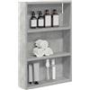 SKTQYQO Armadio Da Bagno A Muro Grigio Cemento 40 x 10 x 60,5 cm | Legno ingegnerizzato, 2 ripiani, design salvaspazio, per bagni piccoli, montaggio a parete