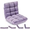 SOARS Sedia da Terra, Schienale 14 Posizioni (Viola,49,5 x 60 x 51cm) | Poltrona Relax Imbottita e Pieghevole, Cuscino da Pavimento, Fodera Morbida in Peluche, per Riposo, Yoga e Meditazione