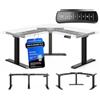 DESKSPACE Corner - Telaio per scrivania angolare elettrico 58-123 cm, nero | Angolo regolabile, protezione anticollisione, 3 memorie, motori < 50 dB, 150 kg, garanzia 10 anni