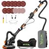 MYTOL Levigatrice a secco da 900 W, levigatrice da parete e soffitto con aspirazione, 1800 giri/min, velocità a 6 livelli, manico telescopico pieghevole, lampada a LED, include 12 fogli abrasivi