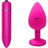 Generico Massaggiatore vibrante, silicone, AP01, S M L | Silicone morbido, impermeabile, 10 velocità, 1.8 x 9 cm, massaggiatore anale o set vibratore anale(AP-M-V-Pink)