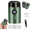 Fsioek Mini USB Rechargeable Electric Shaver Digital Portable, Newest Mini Portable Electric Shaver Waterproof (Verde)