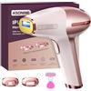 ASONINE Epilatore a Luce Pulsata con Funzione di Raffreddamento per una Pelle Dolce e Liscia, 9 Livelli di Intensità, Depilazione Laser Definitiva, Disponibile in Modalità Cablata e Senza Fili (Oro