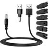 Yuleare 8 pezzi 5 V caricatore rasoio USB, cavo rasoio universale con 7 spine multifunzione per rasoi per animali domestici compatibile con vari modelli di rasoio elettrico e accessori da viaggio