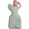Love to Dream Swaddle Up - Borsa per le mezze stagioni, in cotone leggero e ultra traspirante, doppia zip, ali staccabili, primavera, estate, 0,2 tog, verde oliva, grande (8,5-11 kg)