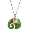 YTDJJWLS Collana con ciondolo a forma di elefante in pietra, unisex, con onice verde, senza pietra preziosa