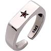 ForFox Anello mignolo stelle con ziconia cubica in argento sterling 925 per uomo donna regolabile